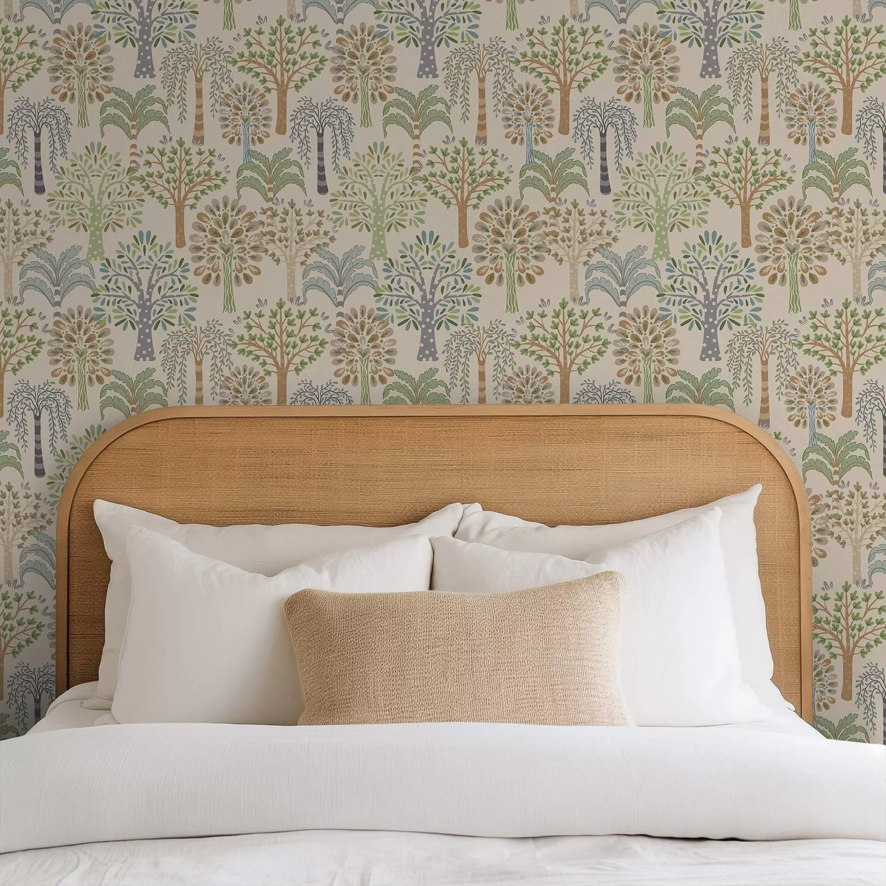 murales de pared Árboles decorativos en una suave paleta natural a00960