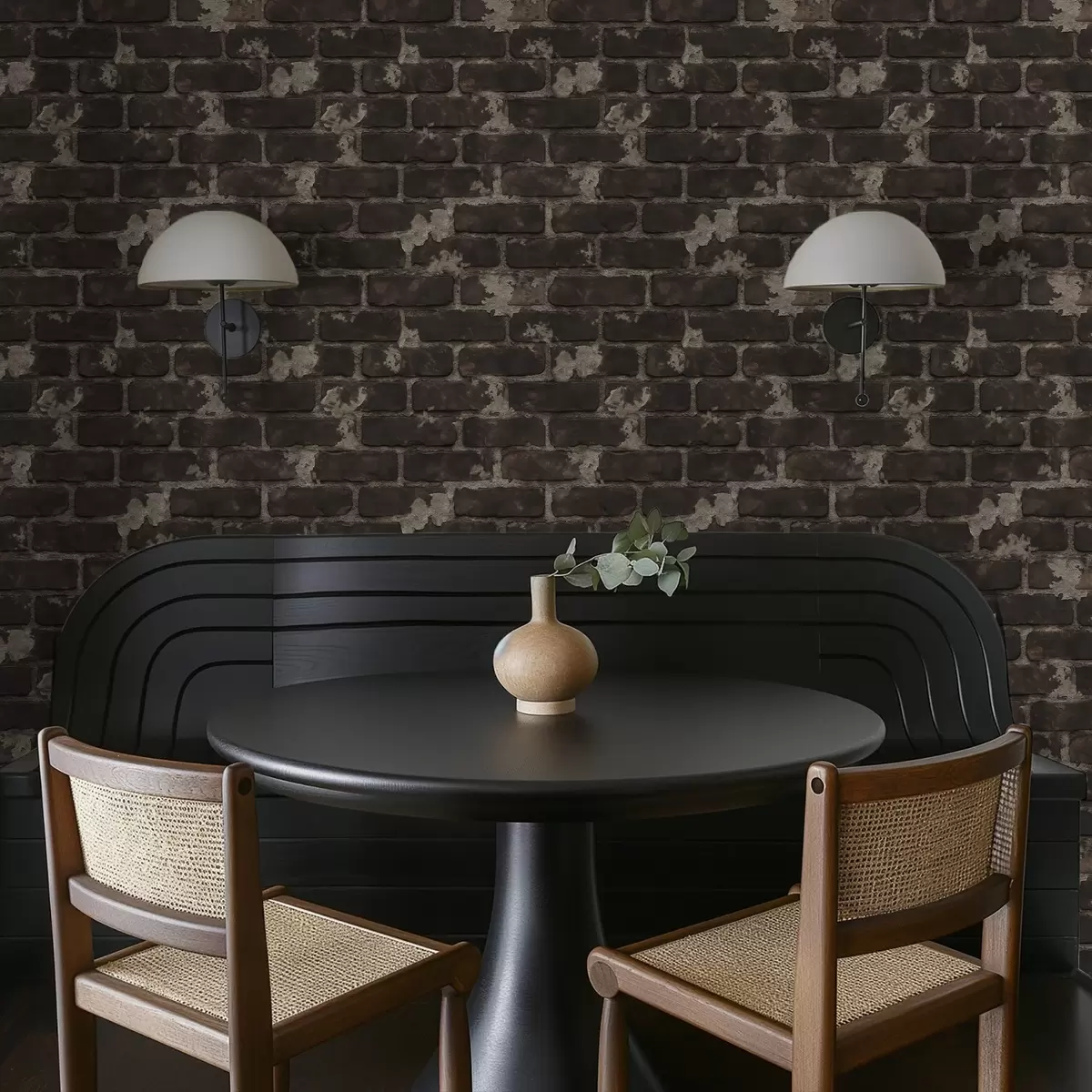 Papel pintado Muro antiguo de ladrillo oscuro con zonas desgastadas. a01030