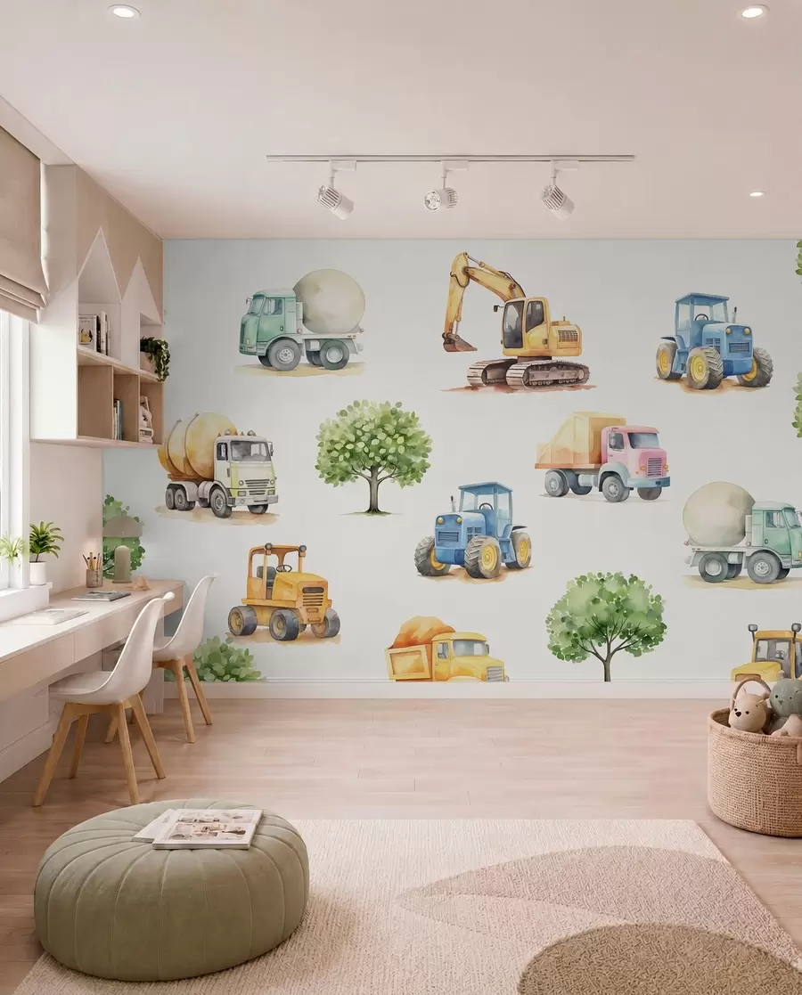 murales de pared Pequeño equipo de obras w05139