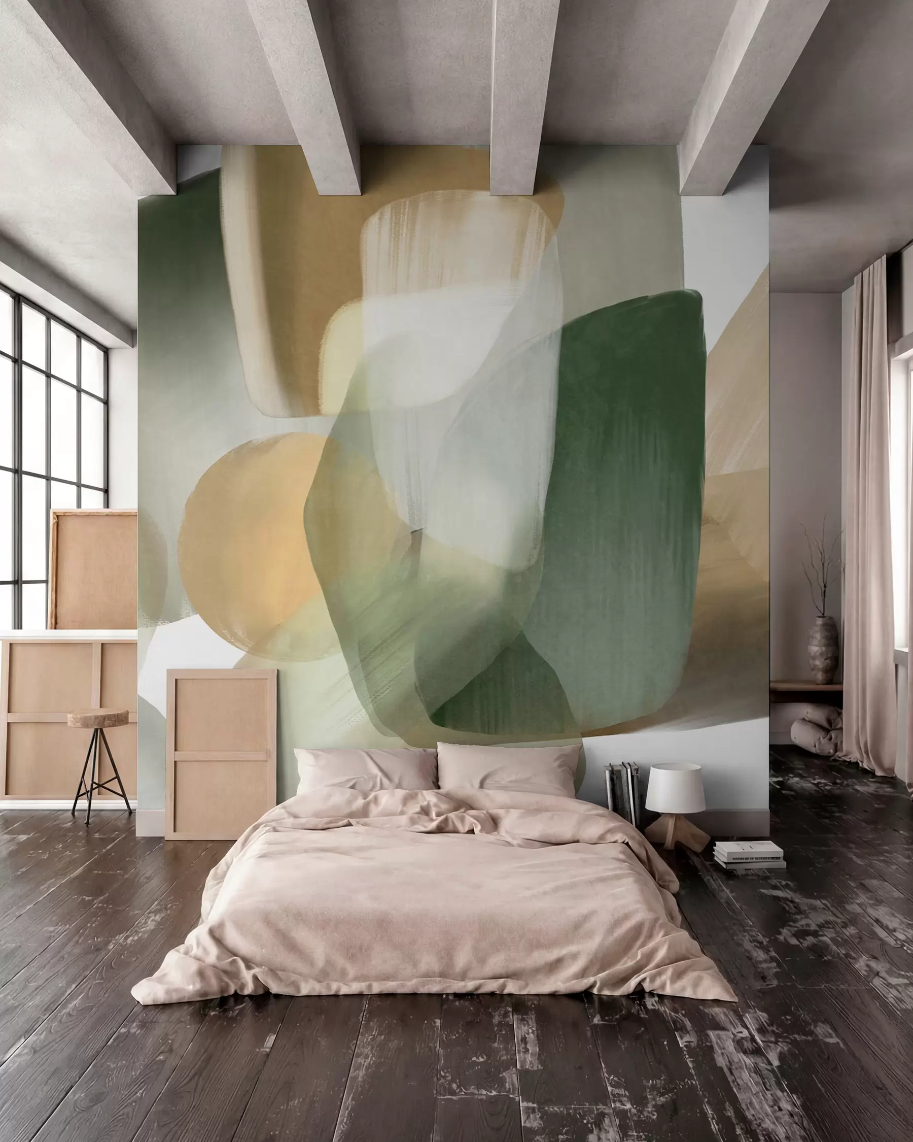 murales de pared Formas oliva superpuestas w09642