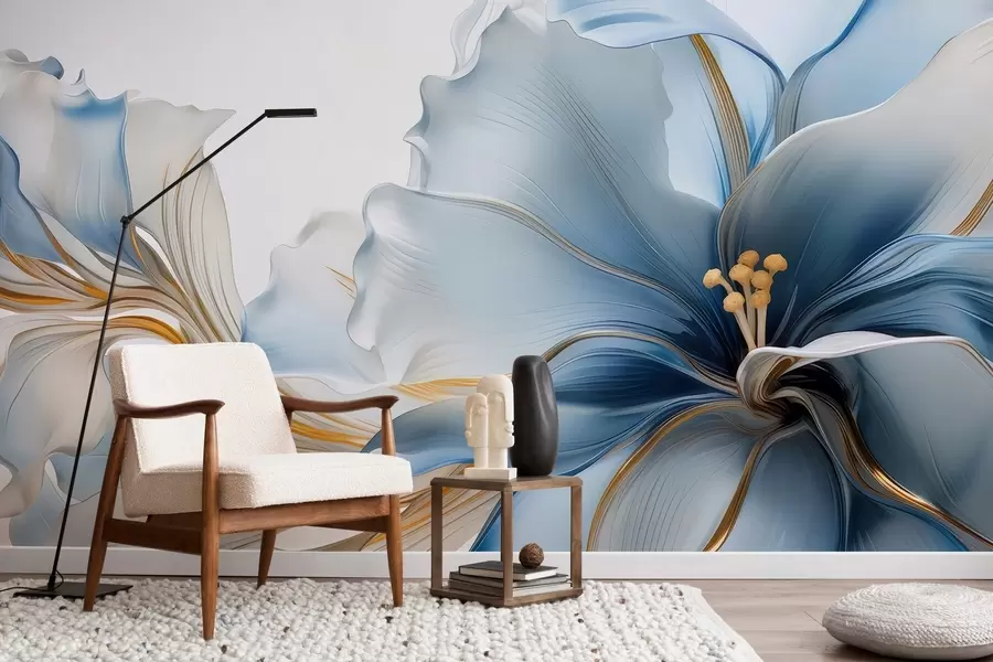 murales de pared Delicada flor azul grande w05006