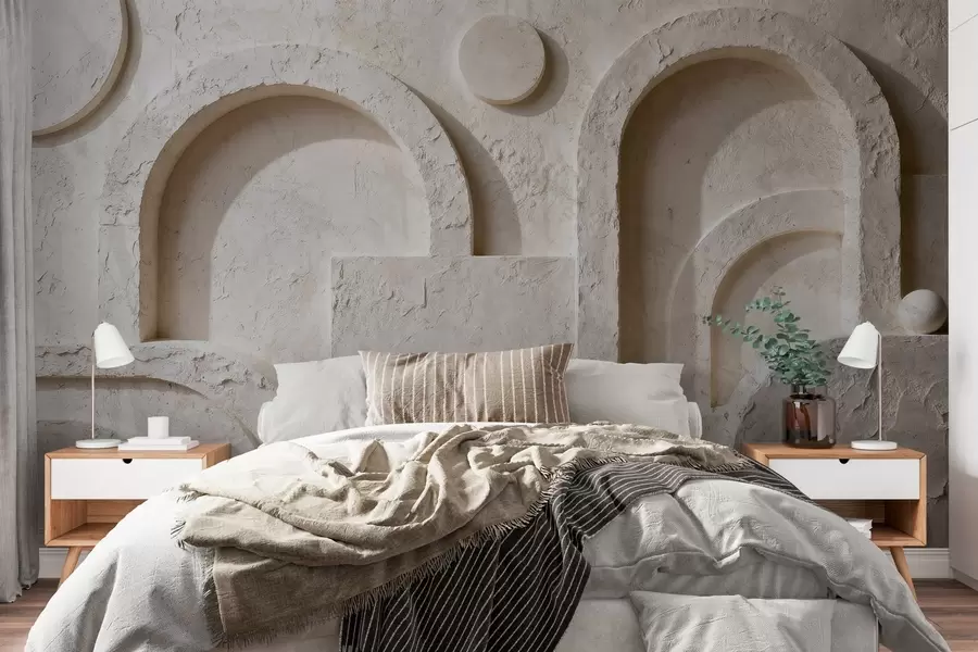 murales de pared Geometría volumétrica hecha de hormigón w05186