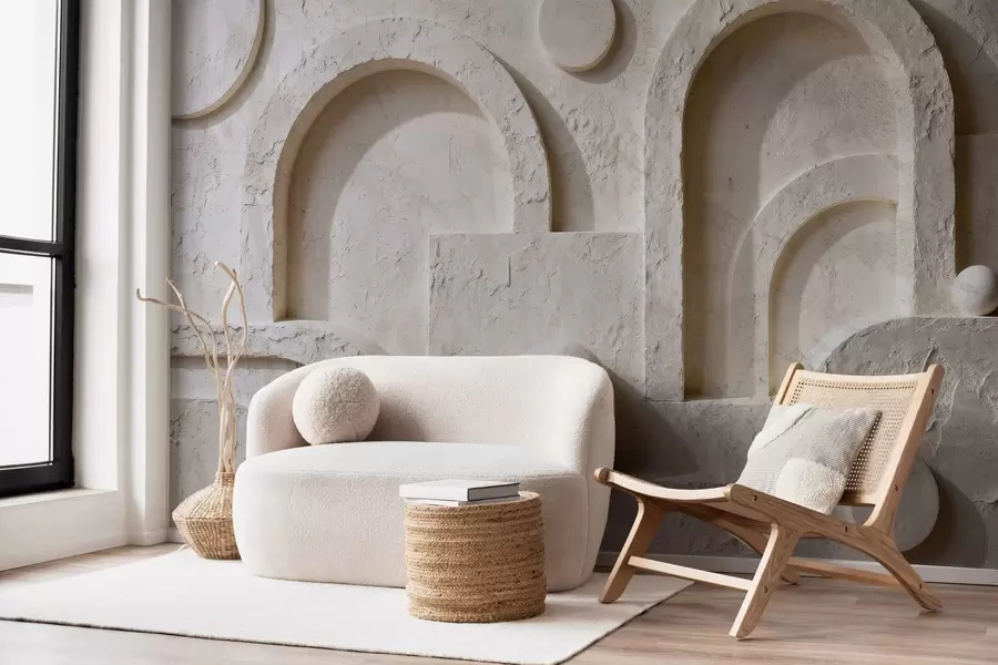 murales de pared Geometría volumétrica hecha de hormigón w05186