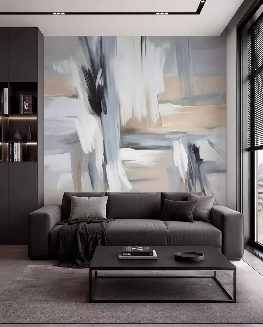 murales de pared Pinceladas neutras w09651