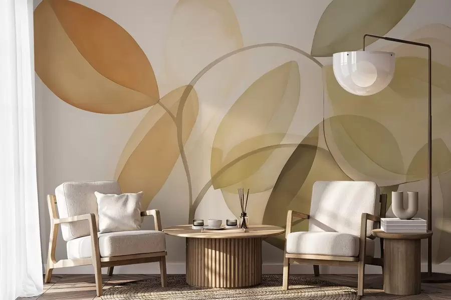 murales de pared Hoja abstracta imitación de pintura w05208