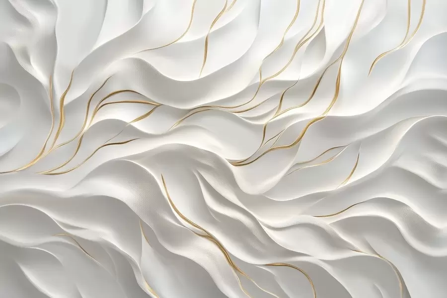 murales de pared Ondas en relieve grises con detalles en amarillo w09724