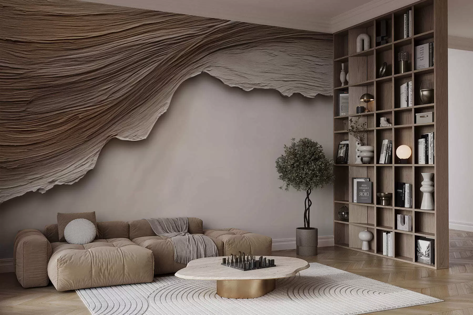 murales de pared Relieve de madera w05273