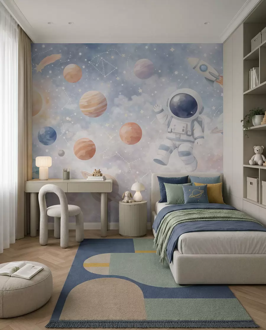 murales de pared Viaje del pequeño astronauta w05233