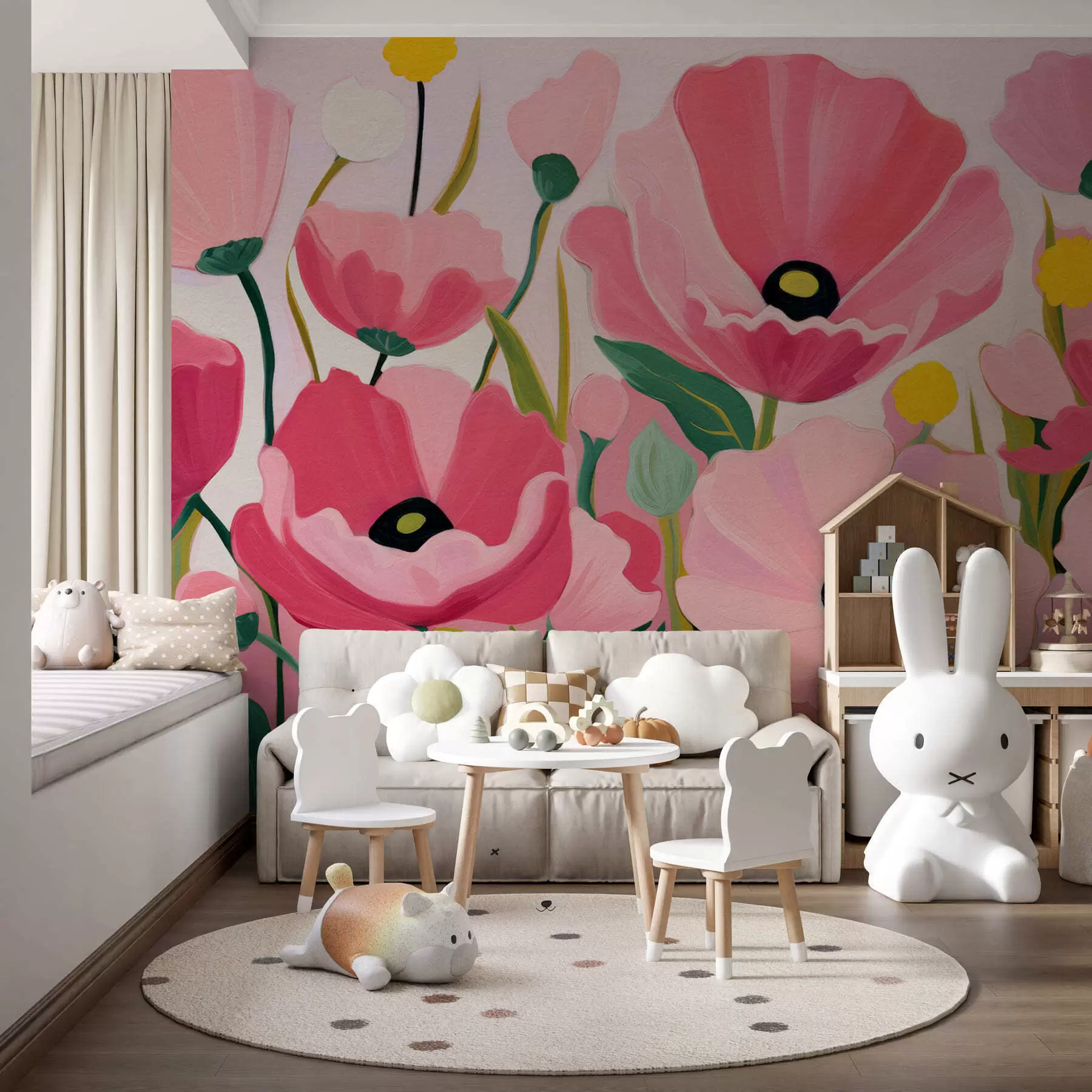murales de pared Amapolas suculentas w05316