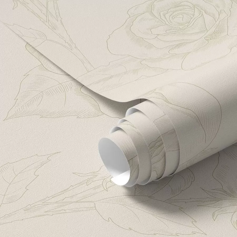 murales de pared Patrón de rosas claras sobre fondo beige a01124