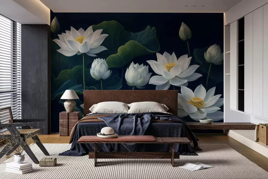 murales de pared Lotos nocturnos w05307