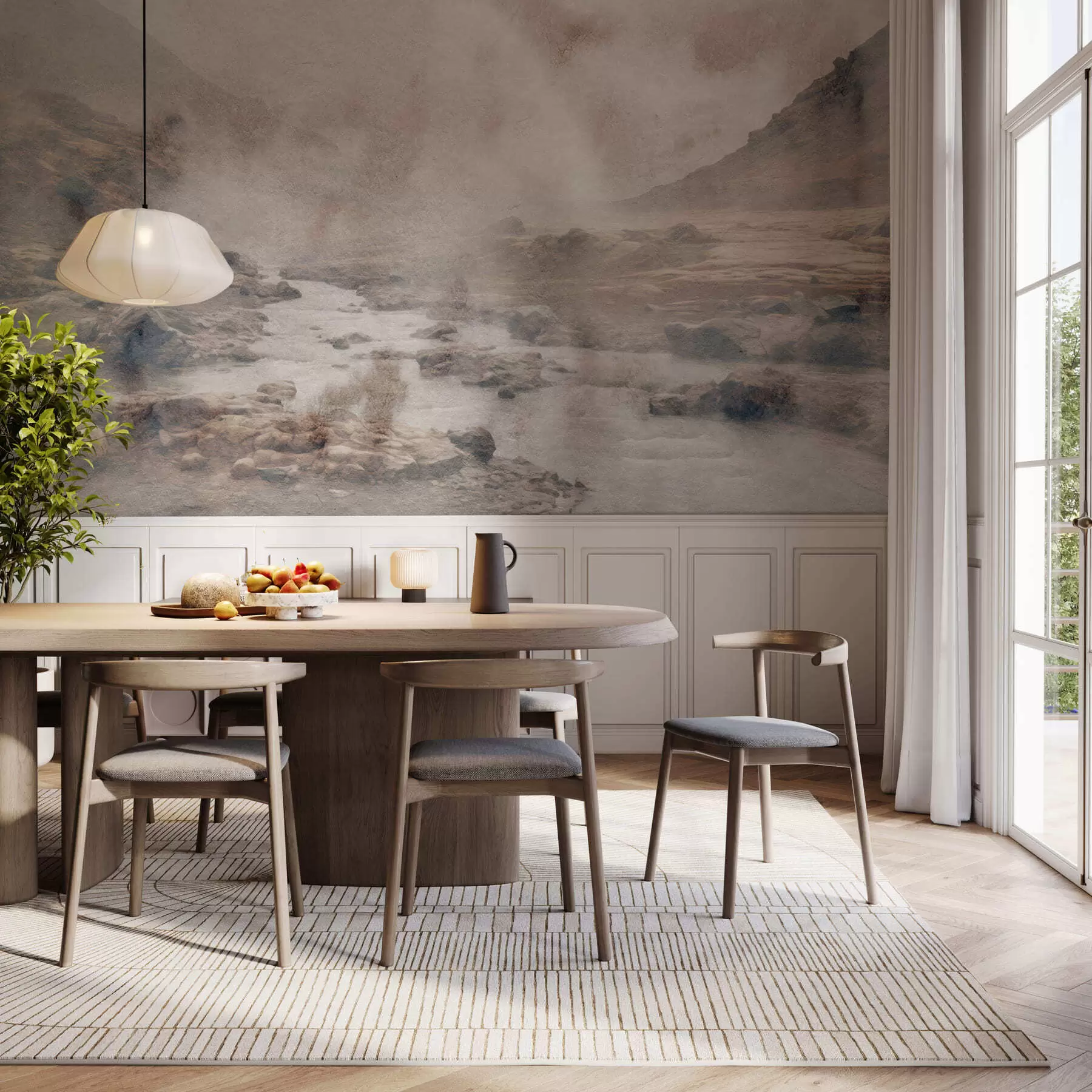 murales de pared Valle de la niebla tranquila w05363