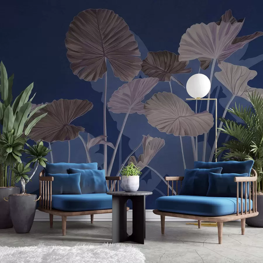 murales de pared Jardín de lotos pintados w05364