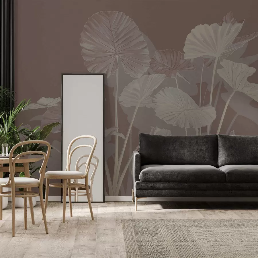 murales de pared Jardín de lotos pintados w05364v2