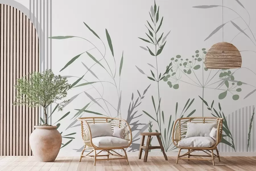 murales de pared Siluetas abstractas de vegetación w05375