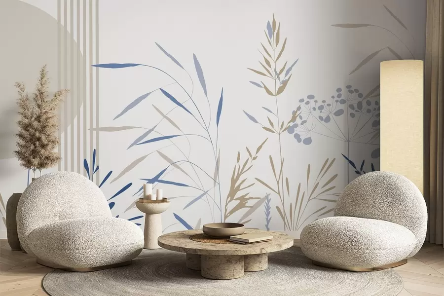 murales de pared Siluetas abstractas de vegetación w05375v2