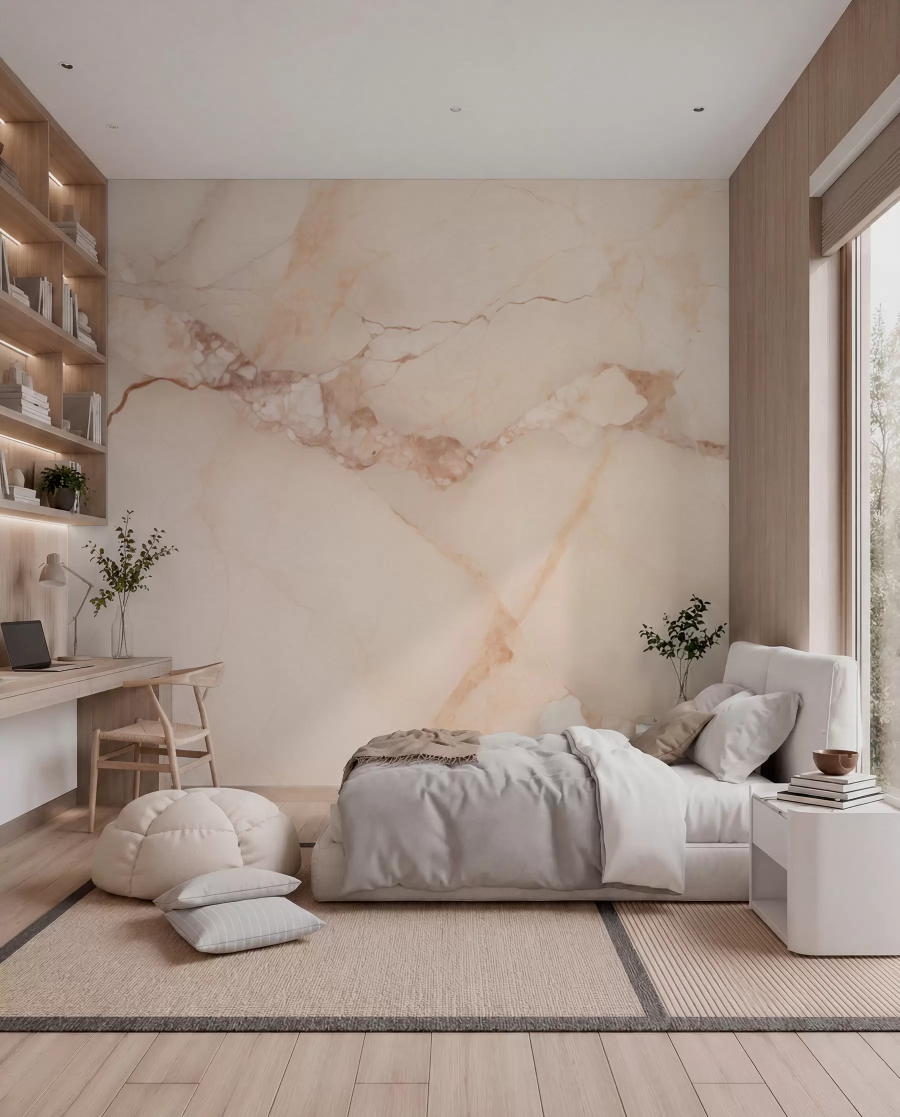 murales de pared Mineral rosa empolvado w05348
