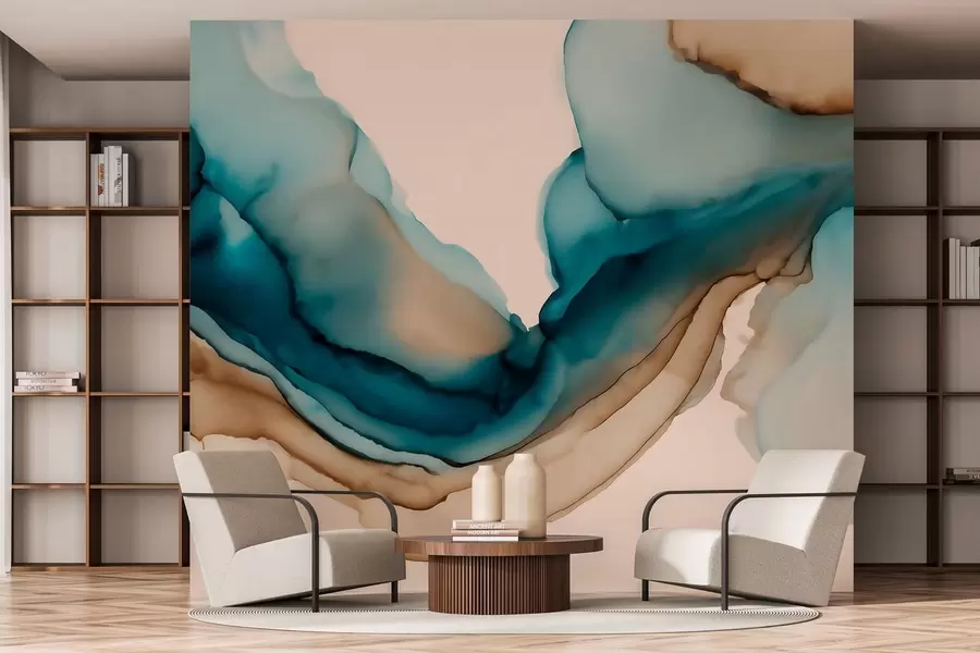 murales de pared textura abstracta al estilo de la tinta con alcohol w05238