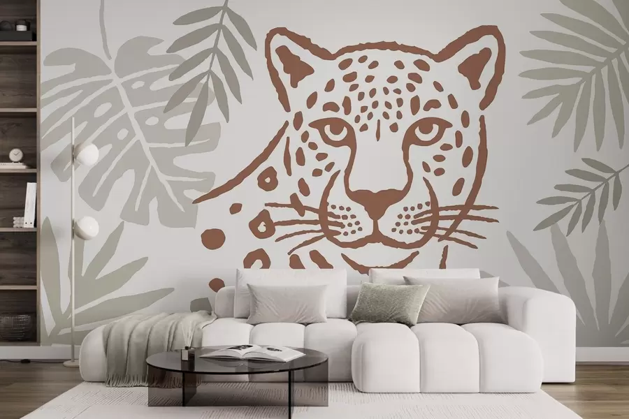 murales de pared Un leopardo entre el follaje w05396v1