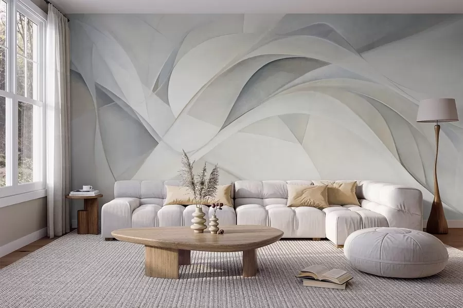 murales de pared Formas abstractas y fluidas, arte moderno con textura w09766