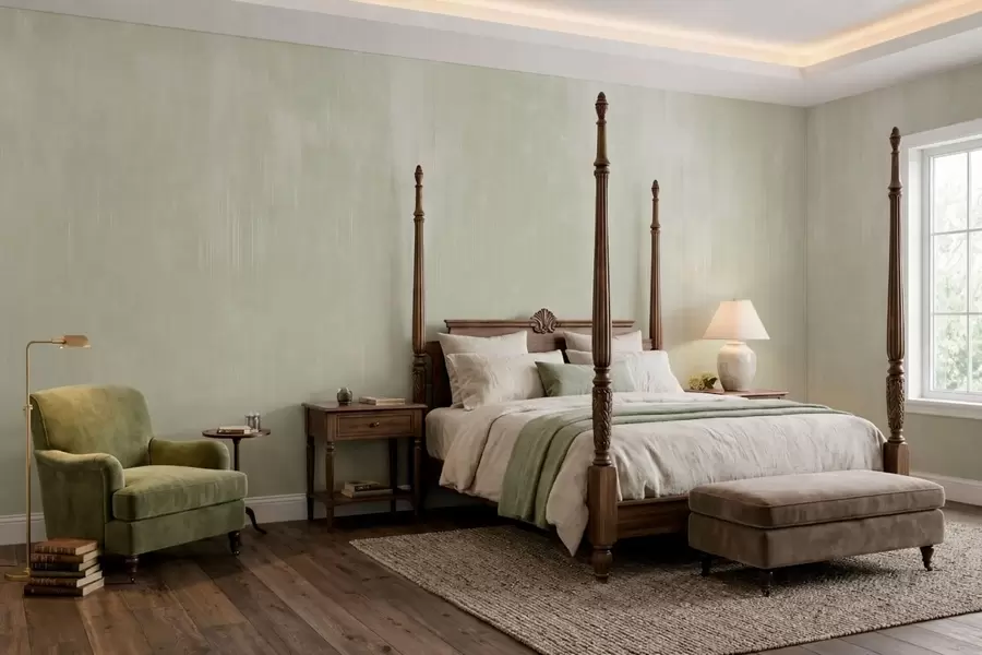 murales de pared Fondo verde pálido con una ligera textura vertical w05121v3