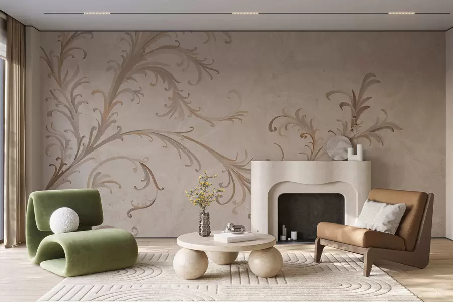 murales de pared Adornos vintage sobre una pared de estilo grunge w05490