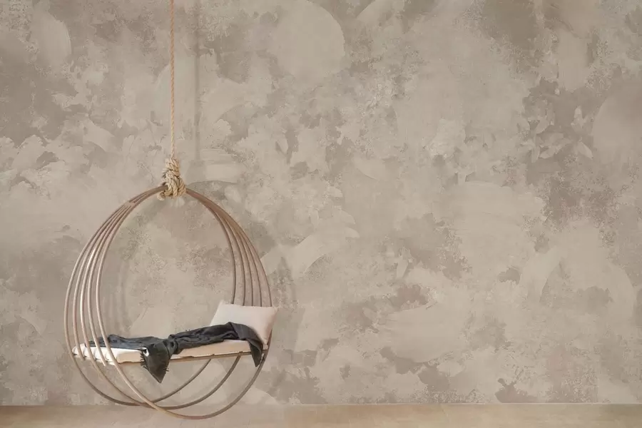 murales de pared Textura abstracta de pincel minimalista en tonos beige w05160