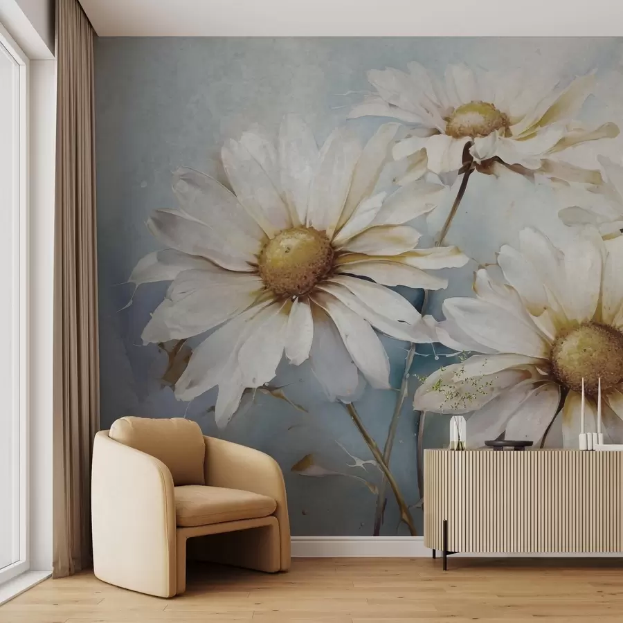 murales de pared Ligereza floral, margaritas w09776