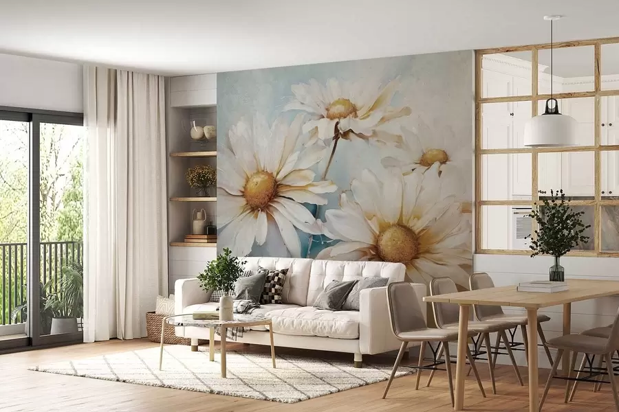 murales de pared Ligereza floral, margaritas w09776