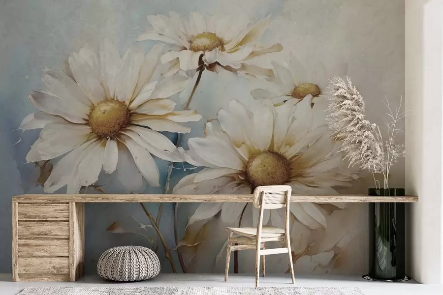 murales de pared Ligereza floral, margaritas w09776