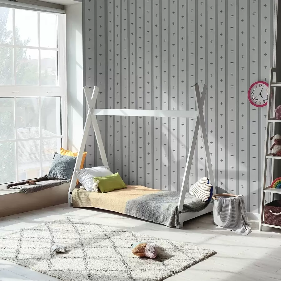 murales de pared Aviones pequeños a rayas sobre fondo gris a01171v1
