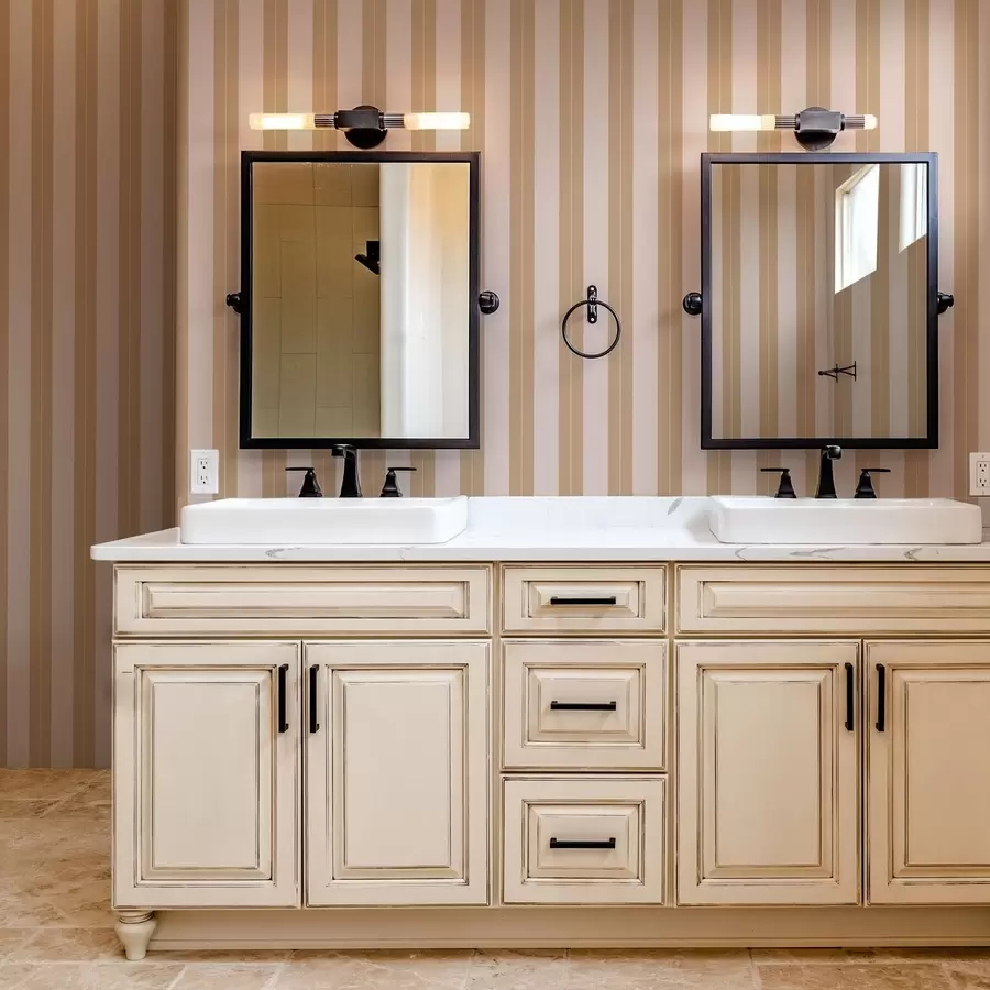 murales de pared Rayas verticales en tonos beige y marrón claro a01181v1