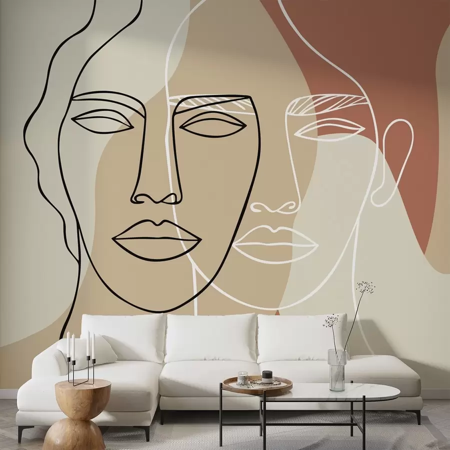 murales de pared Caras abstractas w05550v1