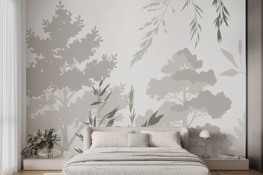 murales de pared Árboles y pastos w05551v1