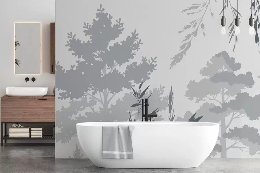 murales de pared Árboles y pastos w05551v2