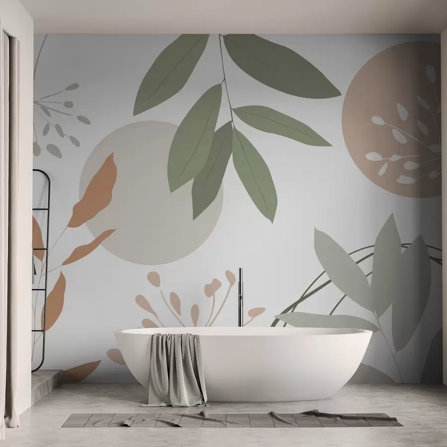 murales de pared Abstracción con plantas w05552v2