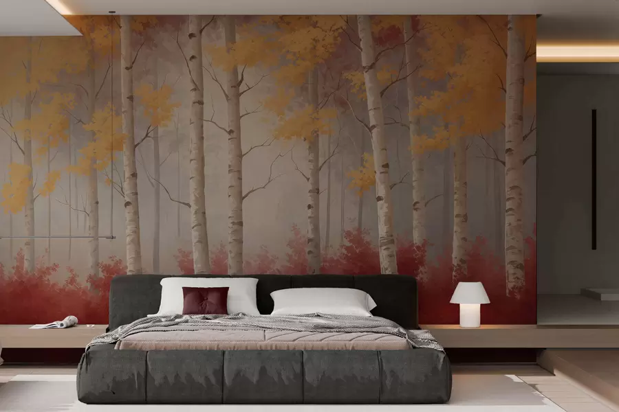 murales de pared Otoño entre la niebla w05577