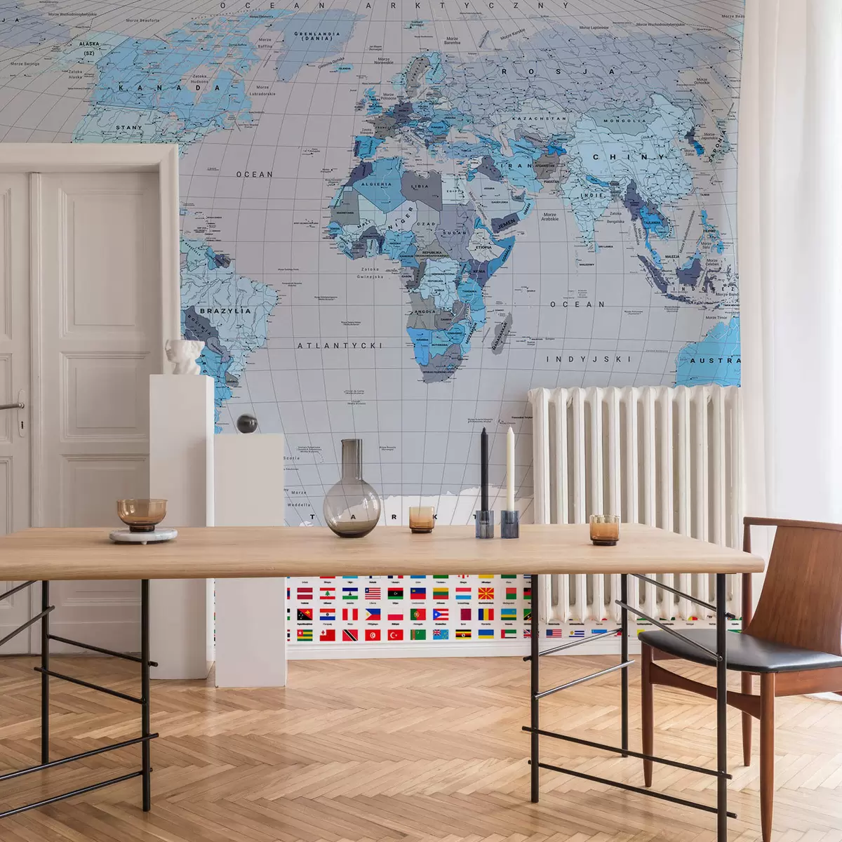 murales de pared Mundo en polaco — azul c00004plv3