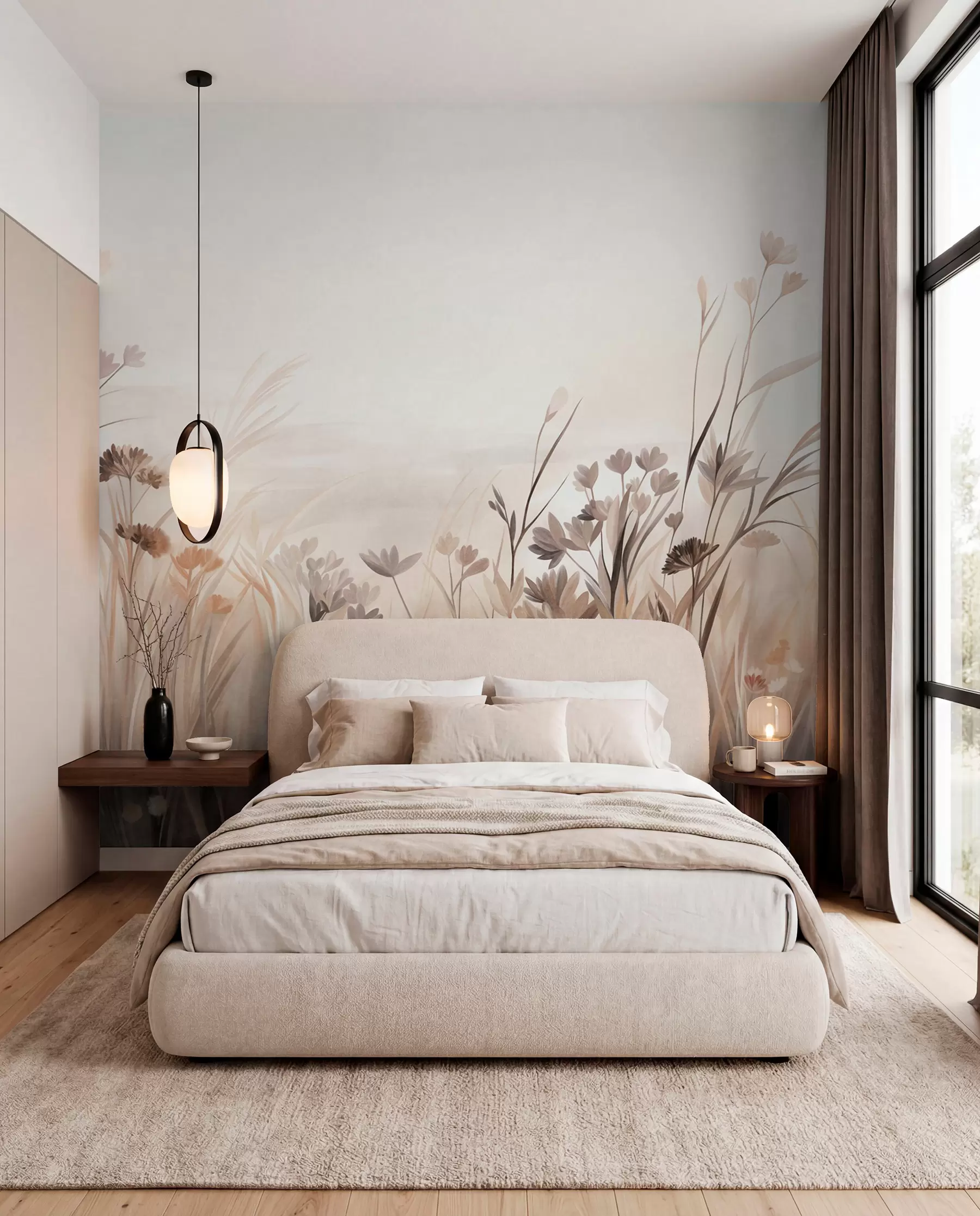 murales de pared Pradera en sepia w09872