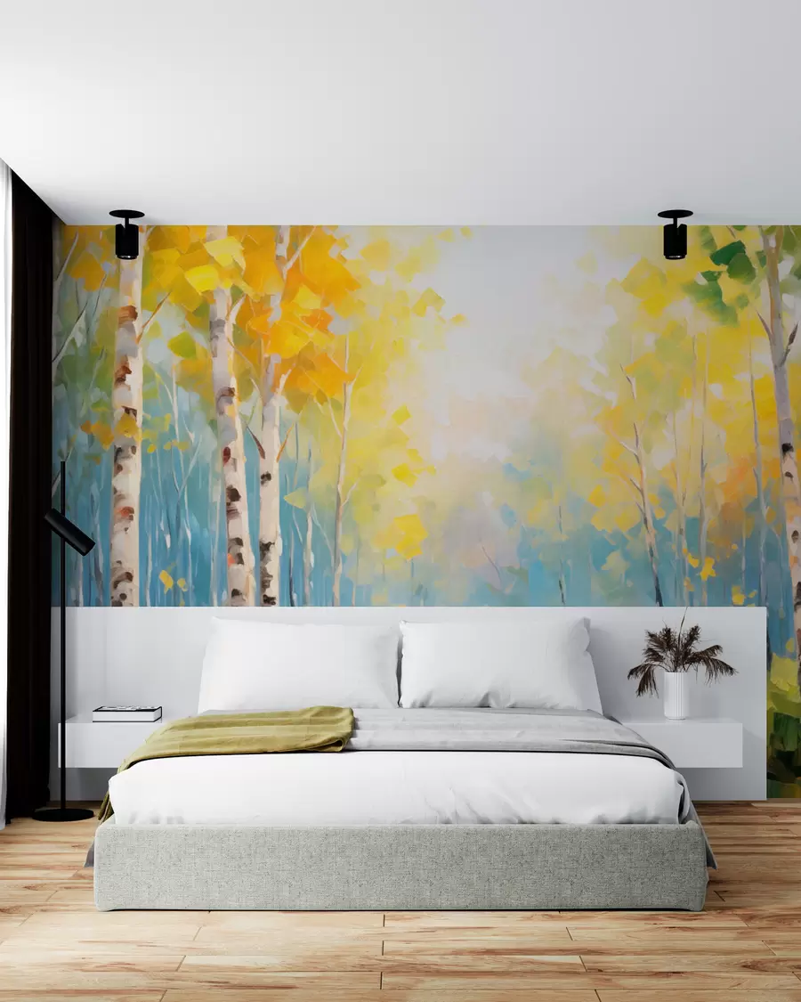 murales de pared Árboles, abedules w05620
