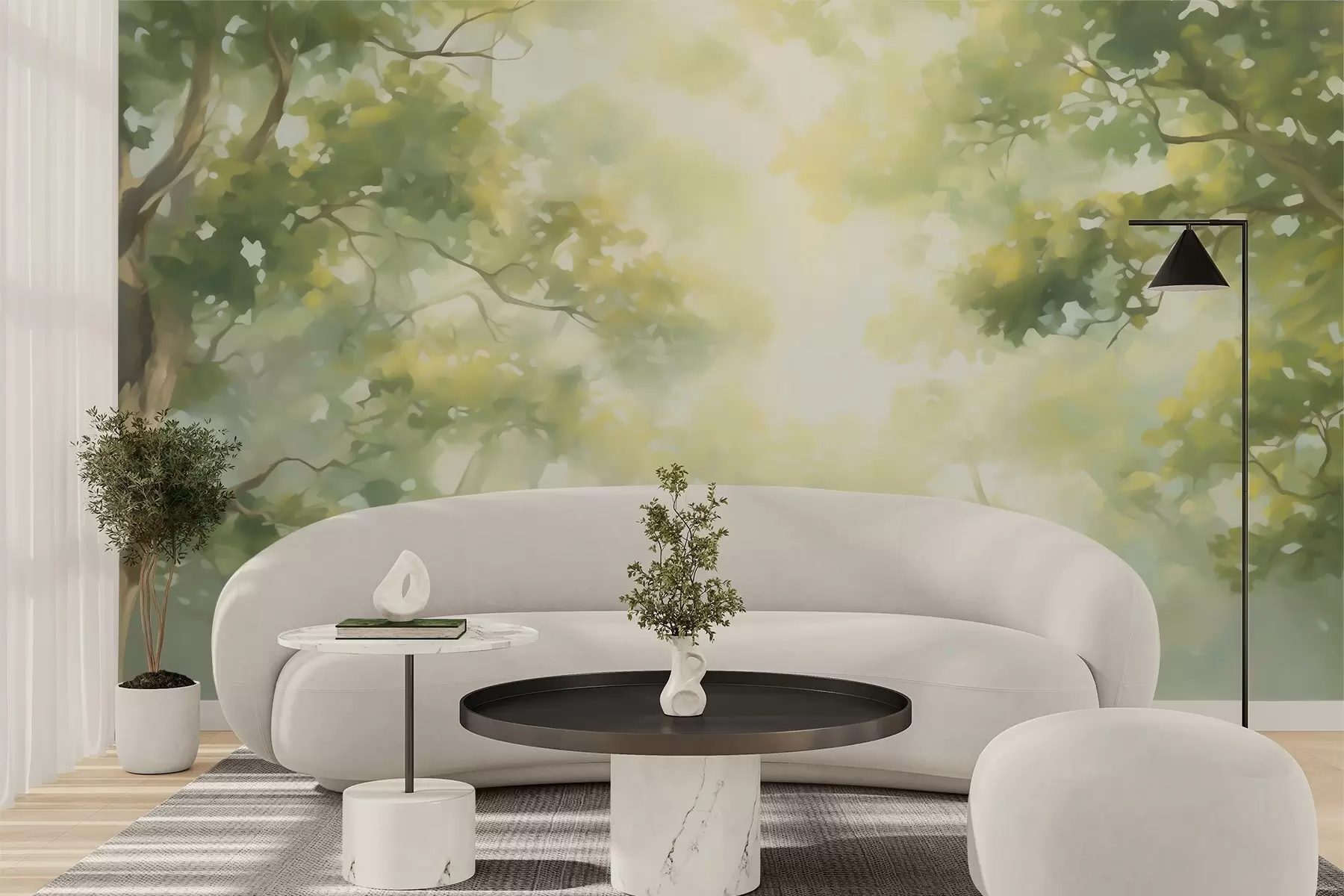 murales de pared Pintura abstracta que imita las ramas de un árbol w05588