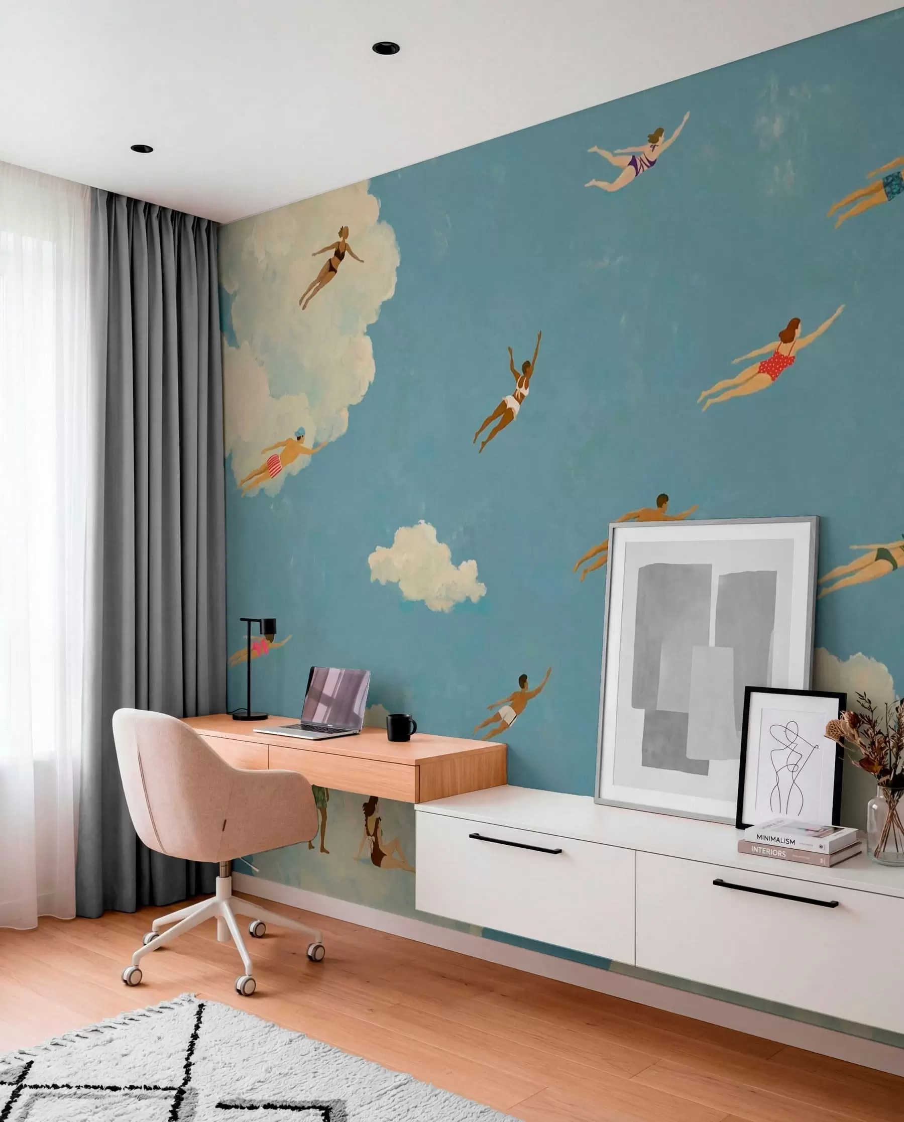 murales de pared Nadar entre las nubes w05628