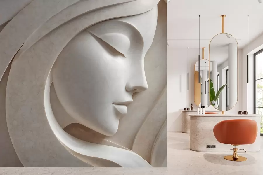 murales de pared Un perfil femenino en bajorrelieve w05569