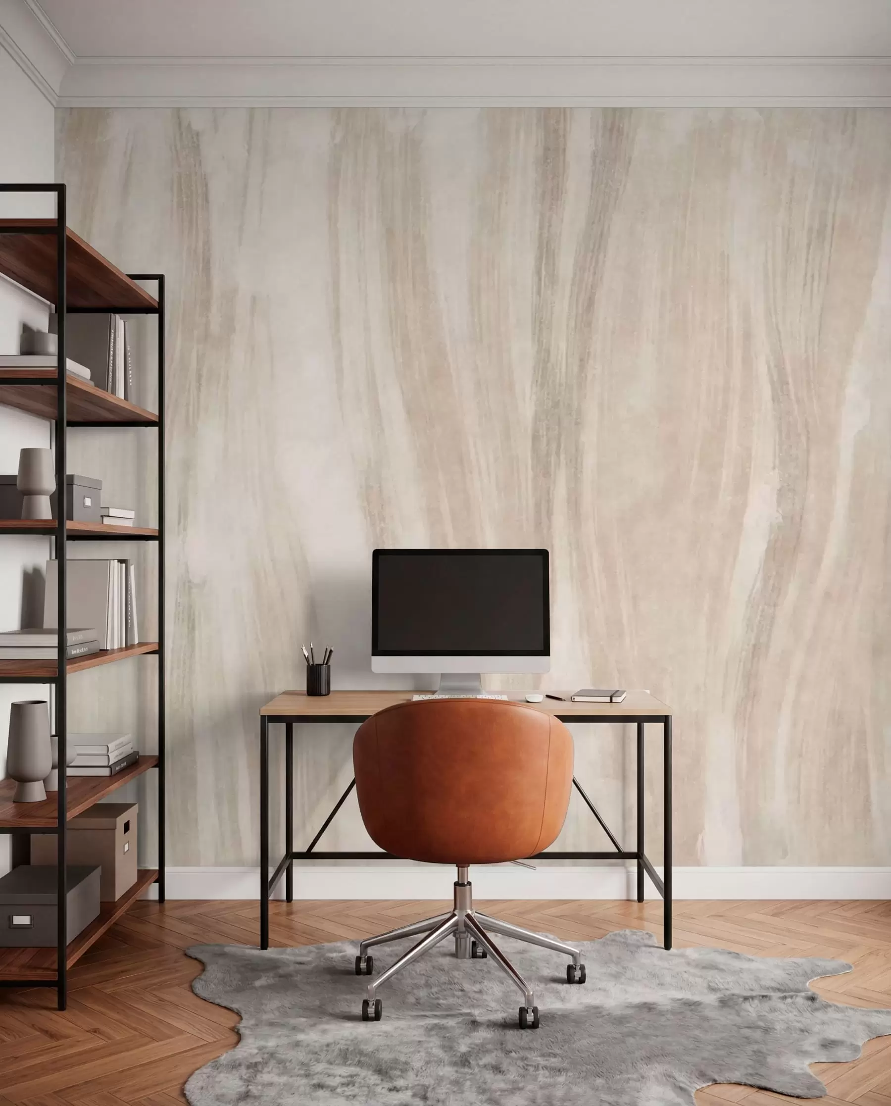 murales de pared Veladuras verticales en crema w05686
