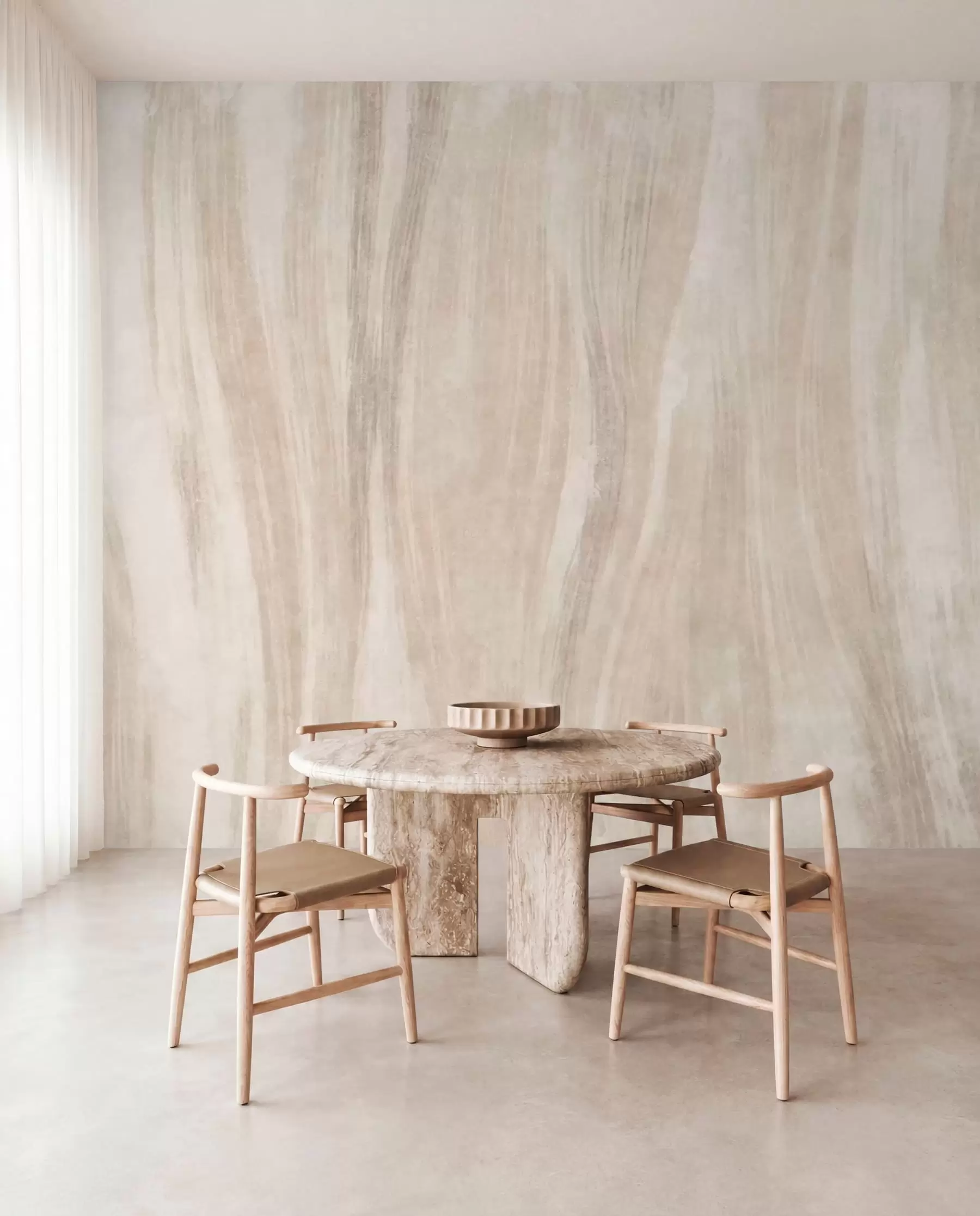 murales de pared Veladuras verticales en crema w05686
