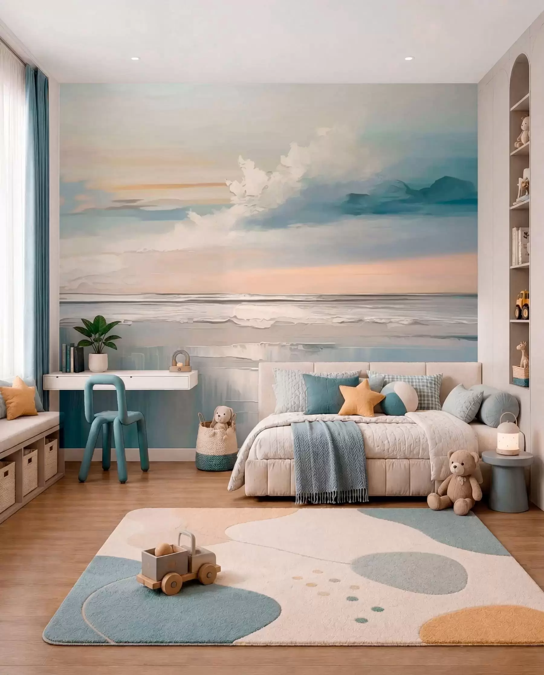 murales de pared Cielo durazno sobre el mar w05687