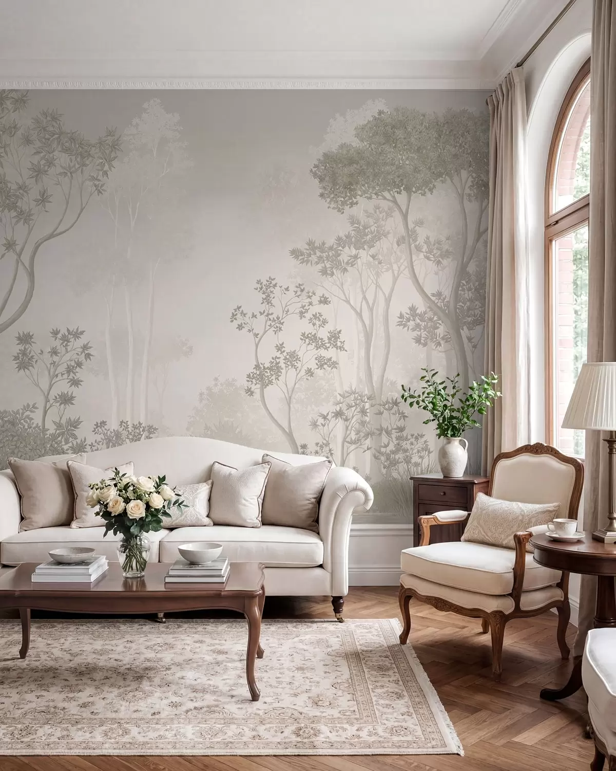 murales de pared Bosque esbelto en lino w05700v1