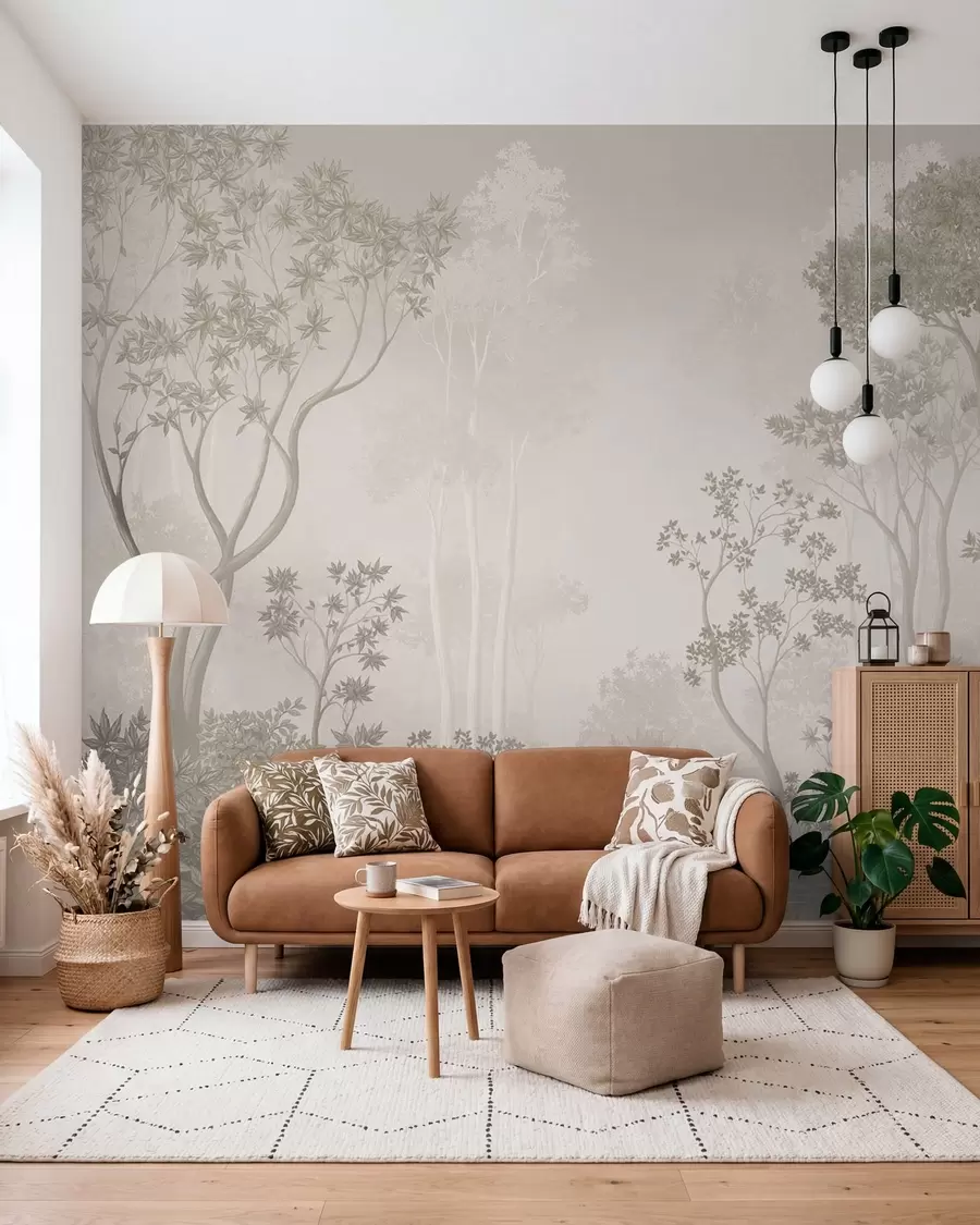 murales de pared Bosque esbelto en lino w05700v1