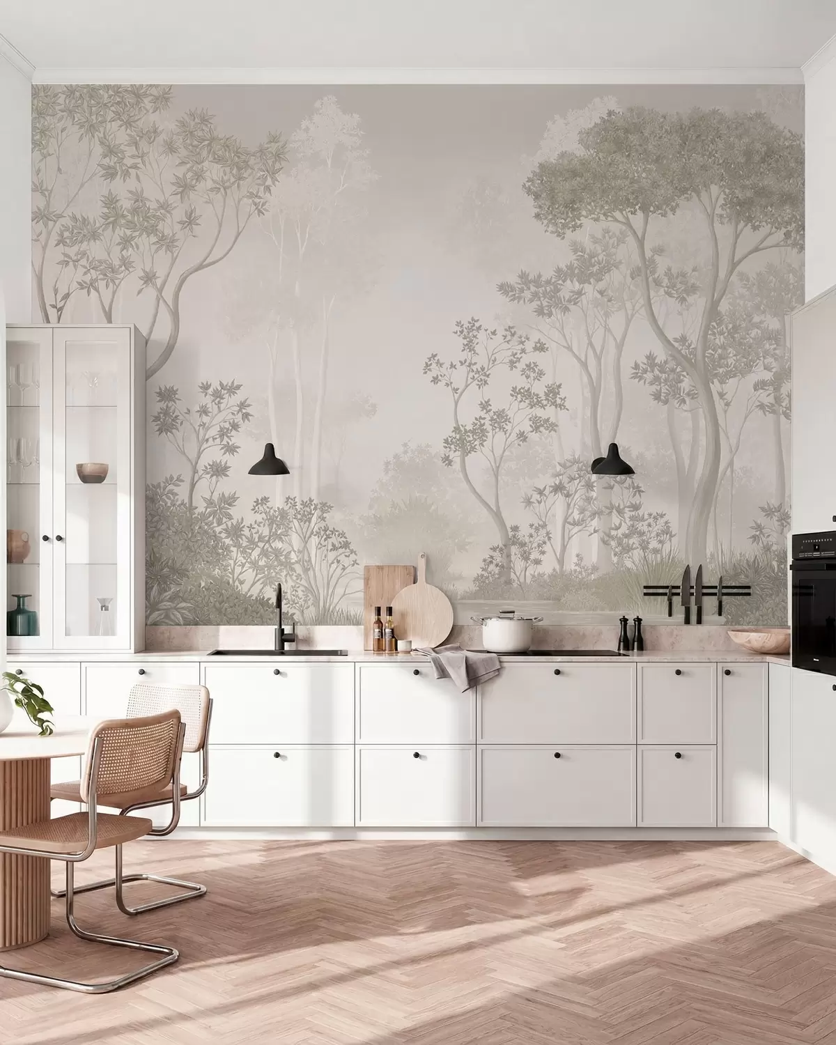 murales de pared Bosque esbelto en lino w05700v1