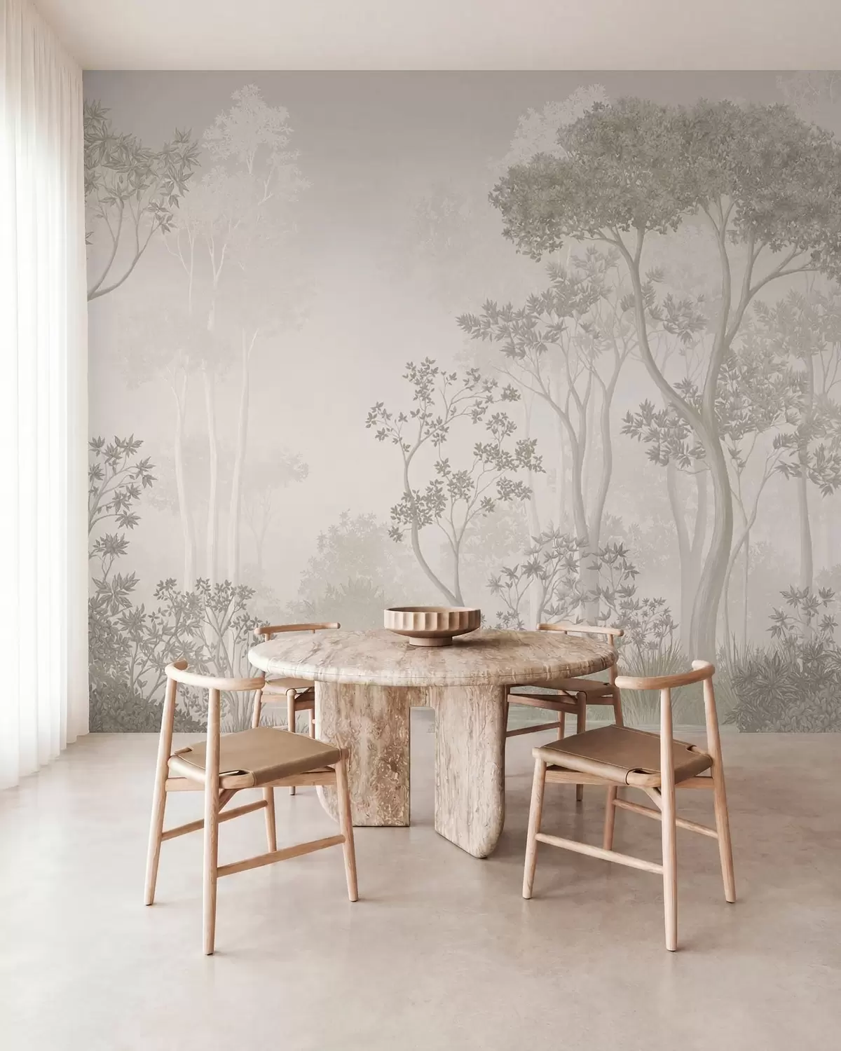 murales de pared Bosque esbelto en lino w05700v1